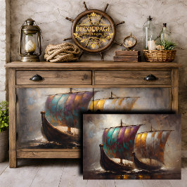 Farbenfrohe Segel Decoupage Seidenpapier