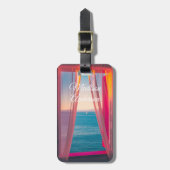 Farbenfrohe Segelbootansicht Personalisiert Gepäckanhänger (Vorderseite vertikal)