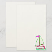 Farbenfrohe Segelboote 2 Stockwerk Briefpapier (Vorne/Hinten)