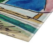 Farbenfrohe Segelboote auf der Strandhaube Schneidebrett (Ecke)