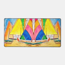 Farbenfrohe Segelboote auf der Strandmatte Schreibtischunterlage