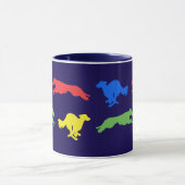 Farbenfrohe Seidene Windhunde  Tasse (Zentrum)