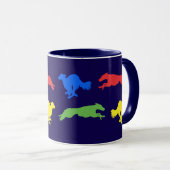 Farbenfrohe Seidene Windhunde  Tasse (VorderseiteRechts)