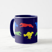 Farbenfrohe Seidene Windhunde  Tasse (Vorderseite Links)