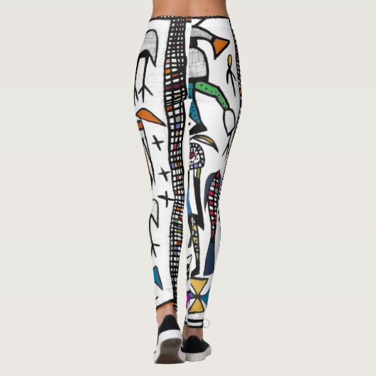 Farbenfrohe Senufo Print Leggings (Rückseite)