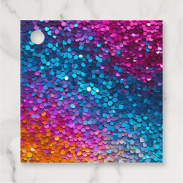 Farbenfrohe Sequin Art Gift Tags Geschenkanhänger