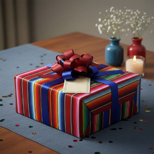 Farbenfrohe Serape-Streifen Verpackungspapier Geschenkpapier