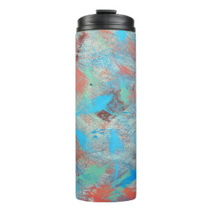 Farbenfrohe Serie: abstrakte Hintergrundtextur. Thermosbecher