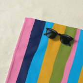 Farbenfrohe Serrate Streifen bemalt Boho Muster Strandtuch (Beispiel)