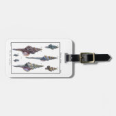 Farbenfrohe Seven Seashells Gepäckanhänger (Vorderseite horizontal)