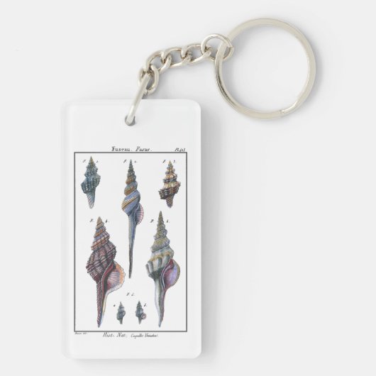 Farbenfrohe Seven Seashells Schlüsselanhänger (Rückseite)