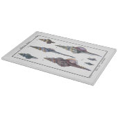 Farbenfrohe Seven Seashells Schneidebrett (Ecke)