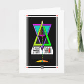 Farbenfrohe Shabbat Shalom Menorah in Magen David Karte (Vorderseite)