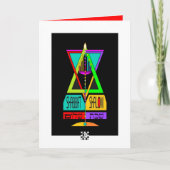 Farbenfrohe Shabbat Shalom Menorah in Magen David Karte (Vorderseite)
