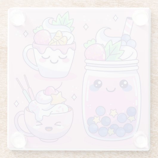 Farbenfrohe Shakes Glasuntersetzer (Rückseite)