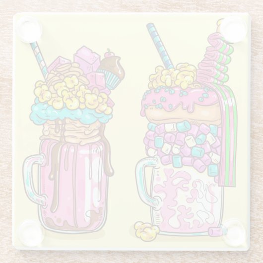 Farbenfrohe Shakes Glasuntersetzer (Rückseite)