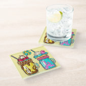 Farbenfrohe Shakes Glasuntersetzer (Schrägansicht)