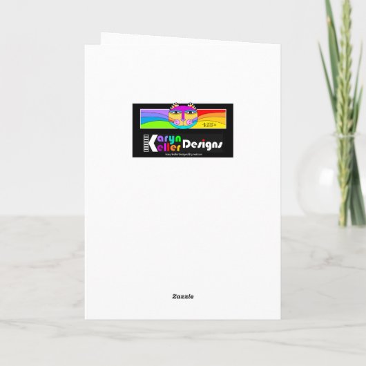 Farbenfrohe Shalom-Grußkarte Karte (Rückseite)