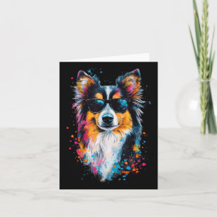 Farbenfrohe Shetland Sheepdog Gesicht Niedlicher W Karte
