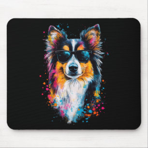 Farbenfrohe Shetland Sheepdog Gesicht Niedlicher W Mousepad