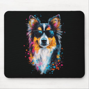 Farbenfrohe Shetland Sheepdog Gesicht Niedlicher W Mousepad