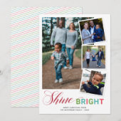 Farbenfrohe Shine Bright Foto Collage Weihnachten (Vorne/Hinten)