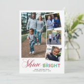 Farbenfrohe Shine Bright Foto Collage Weihnachten (Stehend Vorderseite)