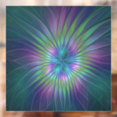 Farbenfrohe Shiny Fantasy Blume Abstraktes Fraktal Fensteraufkleber (Blatt 2)