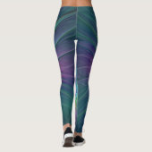 Farbenfrohe Shiny Fantasy Blume Abstraktes Fraktal Leggings (Rückseite)