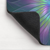 Farbenfrohe Shiny Fantasy Blume Abstraktes Fraktal Mousepad (Ecke)