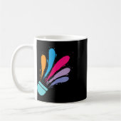 Farbenfrohe Shuttle Badminton Sport Kaffeetasse (Links)
