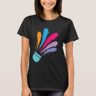 Farbenfrohe Shuttle Badminton Sport T-Shirt