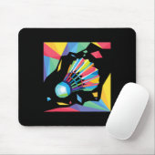 Farbenfrohe Shuttle - Birdie Badminton Player Spor Mousepad (Mit Mouse)