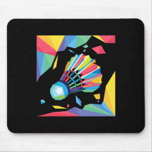 Farbenfrohe Shuttle - Birdie Badminton Player Spor Mousepad
