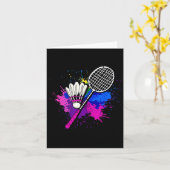 Farbenfrohe Shuttle-Racket _ Badminton Player Karte (Gelbe Blume)