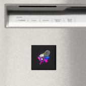 Farbenfrohe Shuttle Racket Badminton Player Magnet (In Situ (Geschirrspüler))
