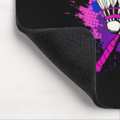 Farbenfrohe Shuttle Racket Badminton Player Mousepad (Ecke)