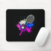 Farbenfrohe Shuttle Racket Badminton Player Mousepad (Mit Mouse)