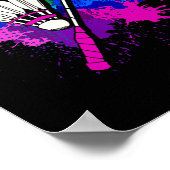 Farbenfrohe Shuttle-Racket _ Badminton Player Poster (Ecke)