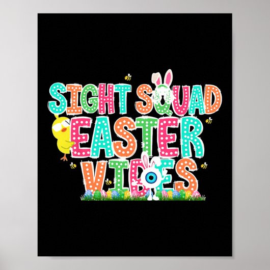 Farbenfrohe Sight Squad Oaster Vibes Optometrisch Poster (Vorne)