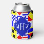 Farbenfrohe Signale Royal 3I Monogram Dosenkühler (Kanne Rückseite)