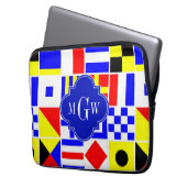 Farbenfrohe Signale Royal 3I Monogram Laptopschutzhülle (Vorderseite Links)