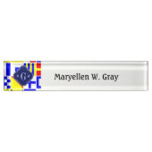 Farbenfrohe Signale Royal 3I Monogram Namensplakette (Vorderseite)