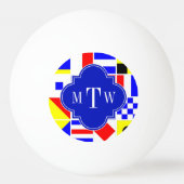Farbenfrohe Signale Royal 3I Monogram Tischtennisball (Rückseite)