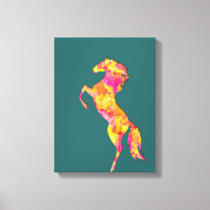Farbenfrohe Silhouette Flammen Abstrakt Elegante Leinwanddruck