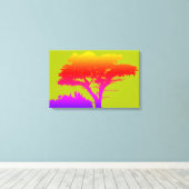 Farbenfrohe Silhouette Großbaum der 50er Jahre Leinwanddruck (Insitu (Holzboden))