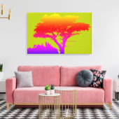 Farbenfrohe Silhouette Großbaum der 50er Jahre Leinwanddruck (Insitu (Wohnzimmer))