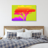 Farbenfrohe Silhouette Großbaum der 50er Jahre Leinwanddruck (Insitu (Schlafzimmer))