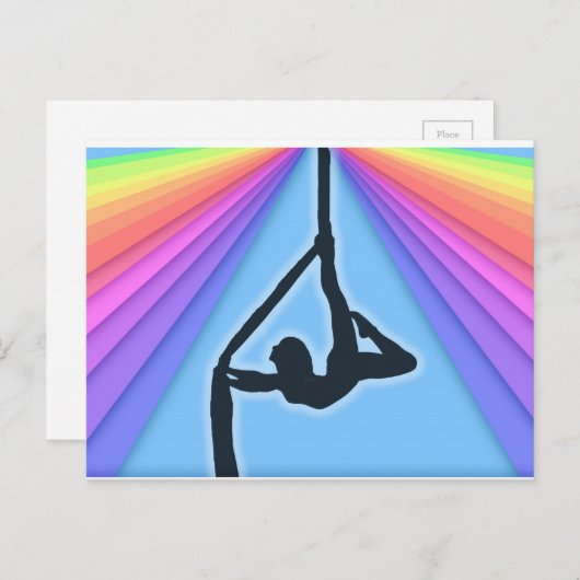 Farbenfrohe Silhouette Tänzerin Postkarte (Vorne/Hinten)