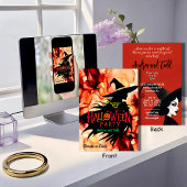 Farbenfrohe Silhouette, Wasserfarbe Halloween Einladung